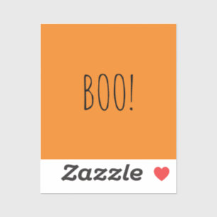 Boo-Orange-Spooky-Typografie-Minimalisten Hallowee Aufkleber