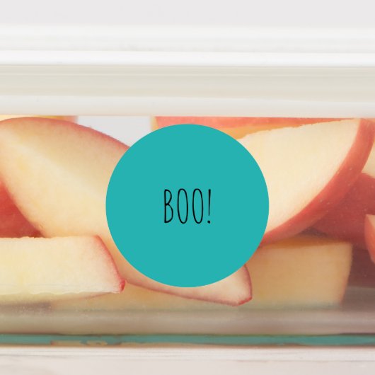 Boo orange teal purple spooky funny Halloween Etiketten (Befestigt)