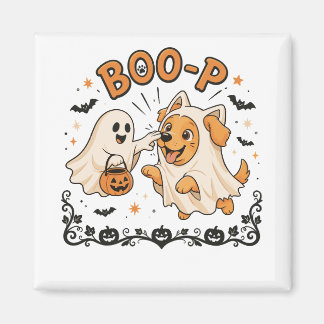 Boo P Geist und Hund Halloween-Design | Süßer Geis Magnet