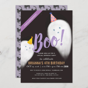Boo Party Hat Ghost Halloween Virtual Geburtstag Einladung