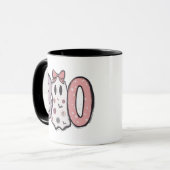 Boo - Pastel und Niedlich Ghost Moderne Halloween- Tasse (Vorderseite Links)
