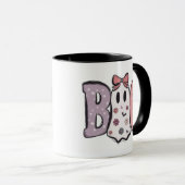 Boo - Pastel und Niedlich Ghost Moderne Halloween- Tasse (VorderseiteRechts)