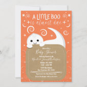 BOO Peeking Ghost Orange Halloween Kinderdusche Einladung (Vorderseite)