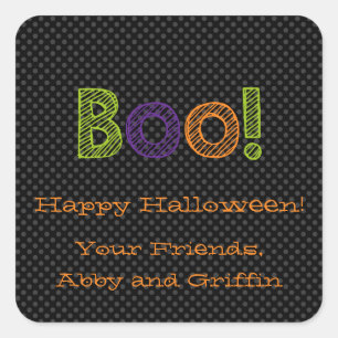 Boo! Personalisiert-Square-Halloween-Sticker Quadratischer Aufkleber