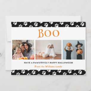 Boo Pet Paws Foto Happy Halloween Feiertagskarte
