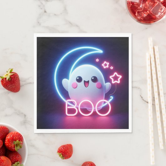 BOO Pink Halloween Ghost Serviette (Beispiel)