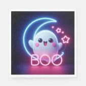 BOO Pink Halloween Ghost Serviette (Vorderseite)