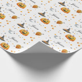 Boo Pumpkin Fall Halloween mit Personalisiertem Na Geschenkpapier (Ecke)