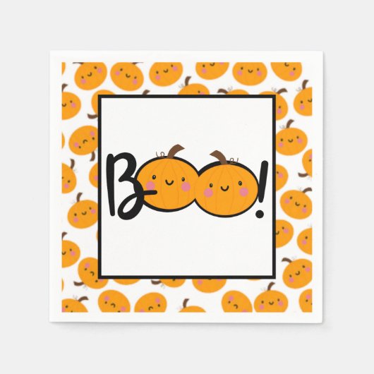 Boo Pumpkin Halloween-Party Napkins Serviette (Vorderseite)