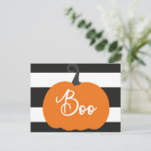 "Boo" Pumpkin-Halloween-Party Postkarte (Stehend Vorderseite)