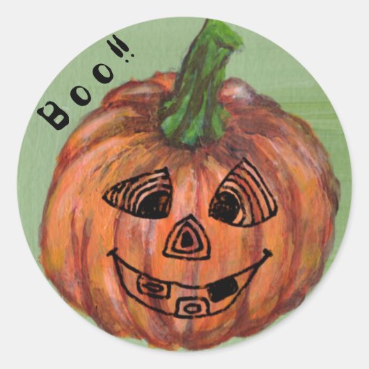 Boo Pumpkin Rundaufkleber, Umschlag-versicker Runder Aufkleber (Vorderseite)