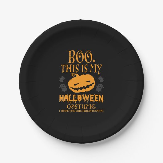 Boo Pumpkin Sarcastic Funny Halloween-Kostüm Pappteller (Vorderseite)
