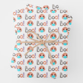 Boo Pumpkin Wrapping Paper Flat Sheet Set 3 Geschenkpapier Set (Beispiel)