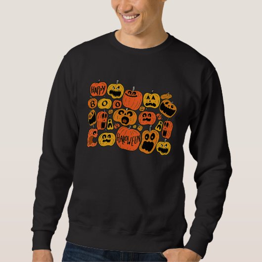 Boo Pumpkins Fall Vibes  Jack O Lantern Halloween Sweatshirt (Vorderseite)