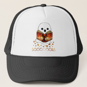Boo Read Books Library Funny Booooks Ghost Hallowe Truckerkappe