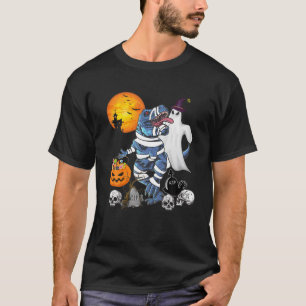 Boo Riding Mummy Rex Halloween Boo Mummy Rex Pumpk T-Shirt