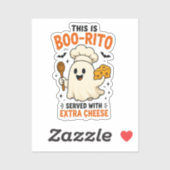 „Boo-Rito mit extra Käse serviert“ Design Aufkleber (Blatt)