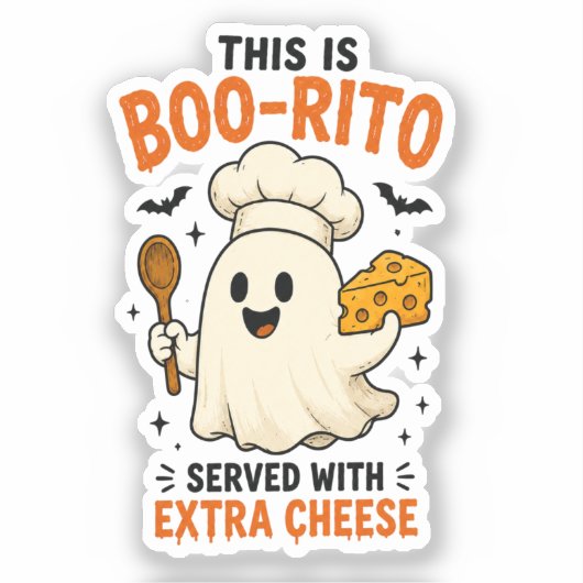 „Boo-Rito mit extra Käse serviert“ Design Aufkleber (Vorderseite)