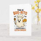 „Boo-Rito mit extra Käse serviert“ Design Karte (Gelbe Blume)