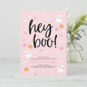 Boo! Rosa Halloween Geburtstagsfeier Einladung (Stehend Vorderseite)