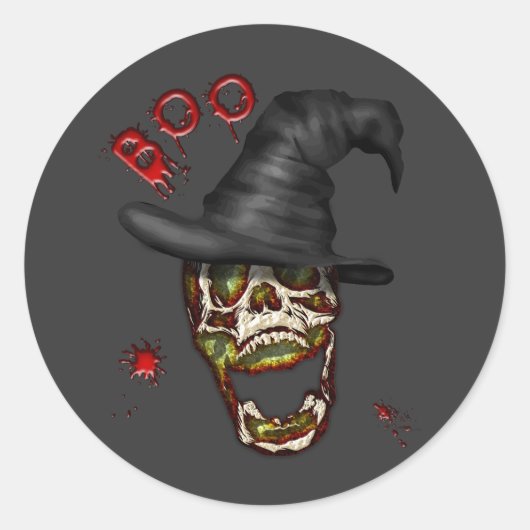 Boo Runder Aufkleber (Vorderseite)