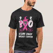 Boo Scare Away Breast Cancer Awareness Pink Ribbon T-Shirt (Vorderseite)