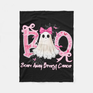 Boo Scare Away Breast Cancer Halloween Lace Ghost Fleecedecke