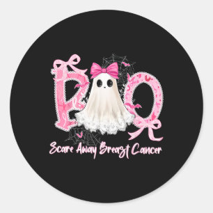 Boo Scare Away Breast Cancer Halloween Lace Ghost Runder Aufkleber