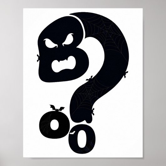 Boo-Schädel-Fragezeichen Poster (Vorne)