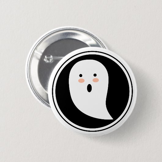 Boo! Schaltfläche Halloween Ghost Pinback Button (Vorne & Hinten)
