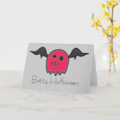 Boo-Schläger-Rosa-Geist-bekloppte Karte (Gelbe Blume)