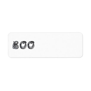 BOO Schriftart Buchstaben schwarz und weiß