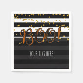 Boo! Schwarz-Orange-Halloween-Party Serviette (Vorderseite)