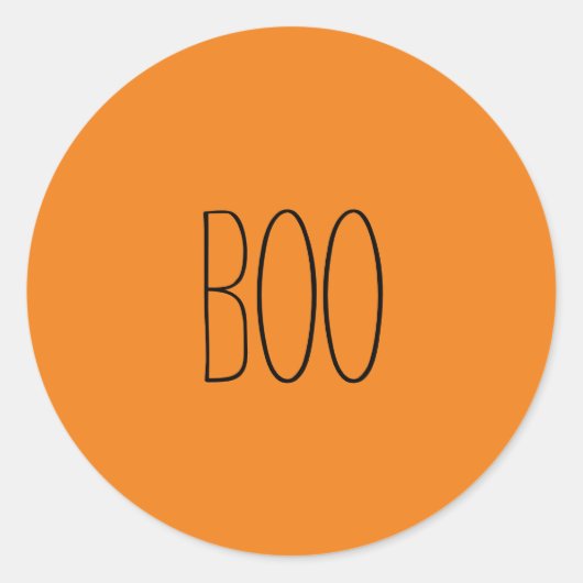 Boo schwarz & orange spooky handgeschriebenes Hall Runder Aufkleber (Vorderseite)