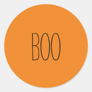Boo schwarz & orange spooky handgeschriebenes Hall Runder Aufkleber