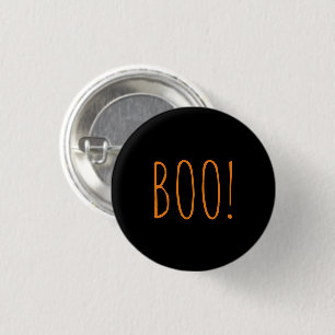 Boo schwarz-orange spooky typografie Spaß Hallowee Button