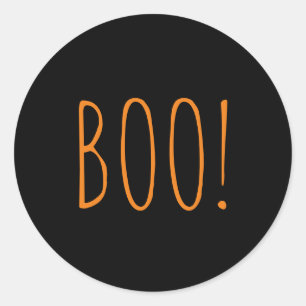 Boo schwarz-orange spooky typografie Spaß Hallowee Runder Aufkleber