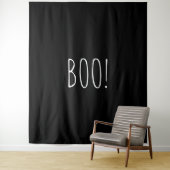 Boo schwarz spooky minimalistisch Halloween Hinter Wandteppich (Beispiel)