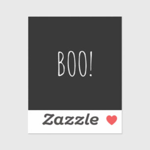 Boo schwarz spooky Typografie minimalistisch Hallo Aufkleber