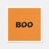 Boo, schwarz und orange, lecker Halloween Serviette (Vorderseite)