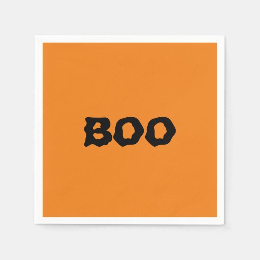 Boo, schwarz und orange, lecker Halloween Serviette (Vorderseite)