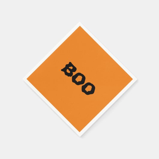 Boo, schwarz und orange, lecker Halloween Serviette (Ecke)
