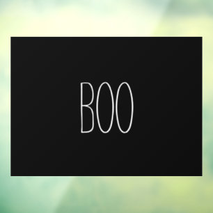 Boo Schwarz-weiß leckere, handgeschriebene Hallow Fensteraufkleber