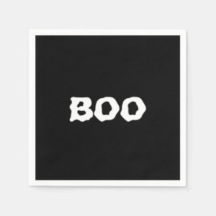 Boo Schwarz-Weiß-Löffelpapier Halloween Serviette