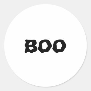 Boo schwarz-weiß spooky Halloween Runder Aufkleber