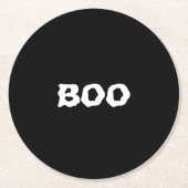 Boo schwarz-weiß spooky Halloween Runder Pappuntersetzer (Vorderseite)