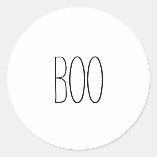 Boo schwarz-weiß spooky handgeschriebenes Hallowee Runder Aufkleber (Vorderseite)