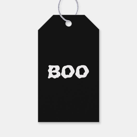 Boo Schwarz-Weiß-Spott Halloween-Favoriten Geschenkanhänger (Vorderseite)