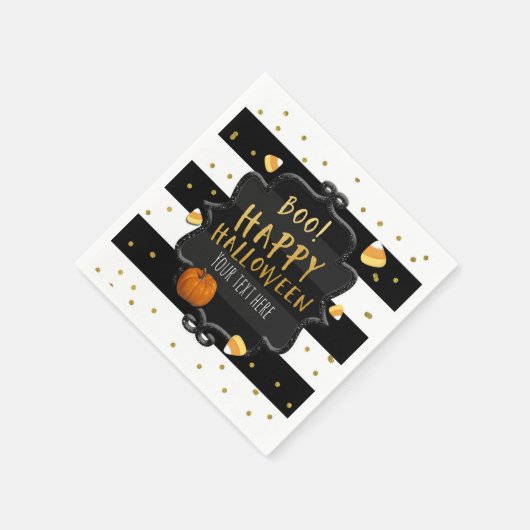 BOO! Schwarz-Weiß-Stripteehl Serviette (Ecke)