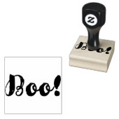 Boo! Schwarze Halloween Typografie Moderne Art Gummistempel (Stempel)
